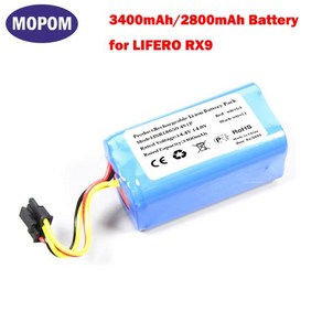 로봇 진공 청소기용 리튬 이온 배터리 팩 LIFERO RX9 14.8V 3400mAh 신제품, 1) 2800mAh, 1개