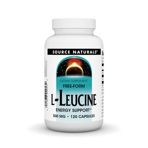 Souce Natuals L-Leucine A Fee Fom Essential Am Souce Natuals L-류신 에너지 지원을 위한 자유 형태 필수 아미노산 보충제, 120정, 1개