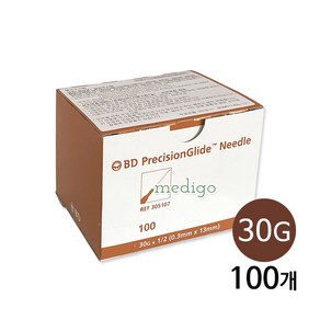 BD 일회용주사바늘 30G 얇은바늘 1박스(100개입), 1개