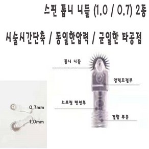 수지스핀니들 0.7mm 1.0mm 엠보대 수지대 롤러니들 반영화문신 콤보기법 산소니들 낱개