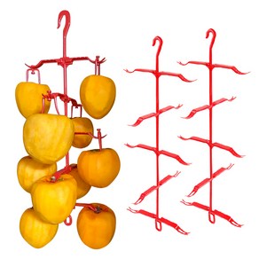 국산 곶감건조걸이 10개 (감 100개분) 곶감 반건시 가정용, 세트 - 곶감걸이(10개) + 꼭지핀(100개), 1개, 주황색