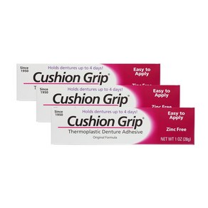 Cushion Gip 쿠션 그립 열가소성 플라스틱 의치 접착제 28g, 3개