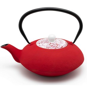 bedemeije 40 fl oz. Teapot Yantai Red Cast Ion, Red