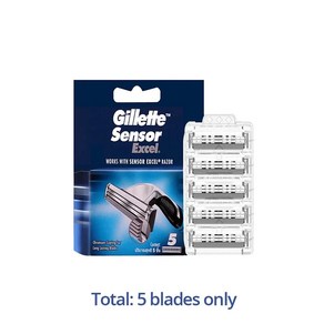 Gillette-센서 엑셀 면도날 신제품 남성용 수염 블레이드 날카로운 교체 헤드 벡터 3 안전 면도기 선물, 1개, 04 5 blades 온ly