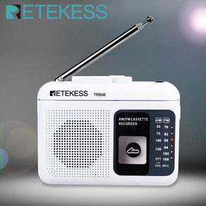 RETEKESS TR606 카세트 레코더 FM/AM 휴대용 라디오 음성 녹음기 내장/외부 마이크 녹음 지원, 1.TR606