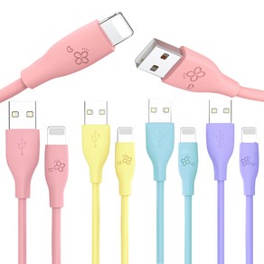 아이엔조이 마카롱 USB 아이폰 고속충전 케이블 30cm, 옐로우, 1개