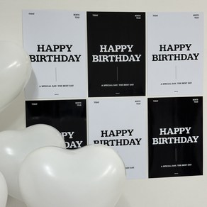 주파티 심플 생일 포스터 셀프생일상 소품, 블랙