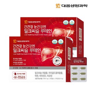 대웅생명과학 간건강 눈건강엔 밀크씨슬 루테인, 60정, 2개
