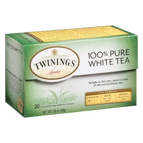 Twinings 트와이닝 100프로 백차 화이트티 티백 20개, 30g, 20개입, 1개