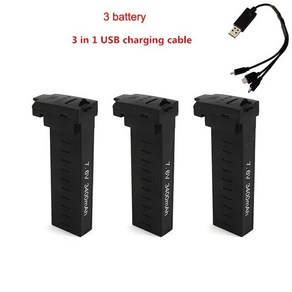 SG906 프로 드론용 액세서리 2 드론 배터리 76V 3400mAh 암 프로펠러 블레이드 부품, 3)3Battey 3 in1 Cable, 1개