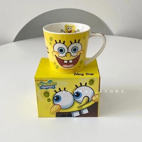 스폰지밥 머그잔 만화 애니메이션 세라믹 물 우유 커피 주스 커플 컵 홈 오피스 아침 식사 스푼, 3. SpongeBob 3, 1개