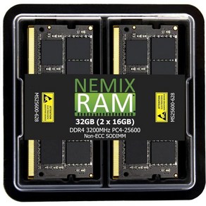 NEMIX RAM네믹스 램 64GB 2X32GB DDR5 5600MHz PC544800 비 ECC 262PIN 1.1V 464545 SODIMM 노트북 메모리 모듈 MS4480, 32GB (2X16GB) DDR5 4800MHZ SOD