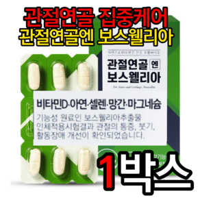 프롬바이오 관절연골 엔 보스웰리아 850mg x 30정 식약처인증 관절영양제 무릎연골영양제 비타민D 아연 셀렌 망간 마그네슘 알약케이스, 1박스