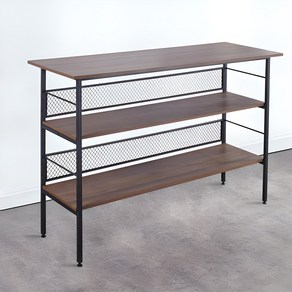 마이닝홈 수납 홈바테이블 1400, 월넛 + 블랙