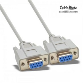 CableMate 시리얼 9핀 크로스 연장케이블 1M CM1971 Null Modem 시리얼 RS232 DB9 F/F 암암타입, 1개