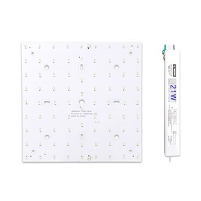 케빈라이팅 국산 삼성칩 조명 거실등 리폼 LED 모듈 미니방등 21W 210x210mm(1장), 삼성 LED 칩, 표준형3000K(노란빛)
