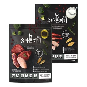 올바른끼니 알파-양고기 본품+소고기 본품 2.4kg 소프트사료 강아지밥 박테리오파지 클로렐라 차전자피식이섬유 프락토올리고당 보스웰리아 상어연골 소프트 애견사료, 1개