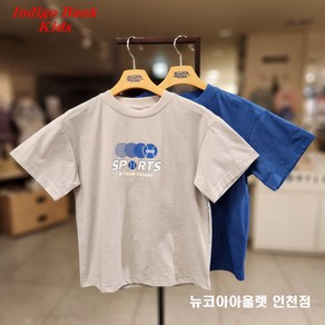 인디고뱅크키즈 [2024 여름 신상]@@경량&흡습&속건@@한여름철 데일리룩@@아동 주니어 공용 소로나 세미 오버 반팔티 IKRA24503