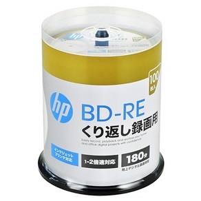 BD-RE 25GB VBE130NP100SH1 휴렛 팩커드(HP) 반복 녹화용 블루레이 디스크 100장, 1개