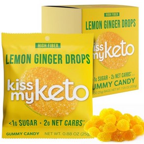 구미 젤리 Kiss My Keto Sou Gummy Woms – 설탕 1g 저탄수화물 고섬유질 비 GMO 신맛 캔디 한 벌레 캔디 맛있는 Wom 개별 패킷(8팩), 1개