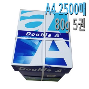 [COMEBANK] DOUBLE A A4 80G 2500매 1박스 500매 5권 복사용지 프린터용지 프린트용지 잉크젯 레이져 프린터 겸용 프린터지 복사지 A4