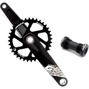 JENNYZZR 스램 크랭크 셋 자전거 교체 자전거용 MTB 중공 통합 크랭크셋 175mm 알루미늄 합금 산악 싱글 디스크 체인링 32/34/36/38T 7-12 단 BB 포함, 38t 독일직구, 1개
