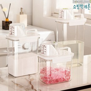 1+1 세탁세제 디스펜서 가루 액체 소분용기 세제통 공병 용기 1.8L, 1개, 화이트 1.8L+화이트 1.8L