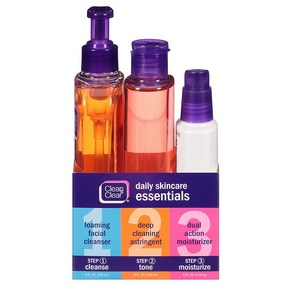 클린 앤 클리어 스킨케어 3종세트 Clean & Clea Daily Acne Skincae Essentials Set with Foaming Facial, 1개