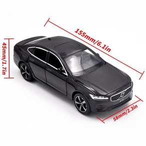 다이캐스트차량용자동차다이캐스트 자동차모형 키덜트 자동차피규어 132 볼보 S90 다이 캐스트 합금 금속 라이센스 세단 차량용모델 컬렉션 모델 풀백 사운드 라이트 장난감 차량 선물, [05] Red, 1개