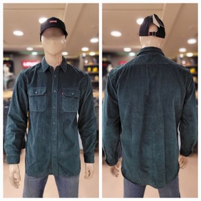 리바이스 무료배송!! 멋스러운 컬러로 하나만 입어도 세련된 골덴 셔츠!!! LEVI'S 클래식 릴렉스드핏 코듀로이 셔츠 딥 카키[NC불광]19573-168