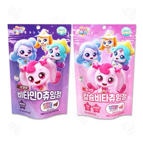 캐치티니핑 칼슘비타 츄잉정 딸기맛 + 초코맛 2종, 1세트, 52.5g