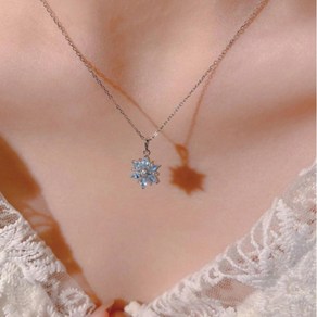 [925 Silve] 델리아 블루 스노우 펜던트 목걸이 실버 선물 주얼리