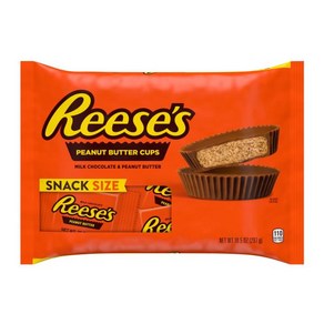 Reeses Milk Chocolate Snack Size Peanut Butte Cups Candy Bag 10.5 oz, 1개