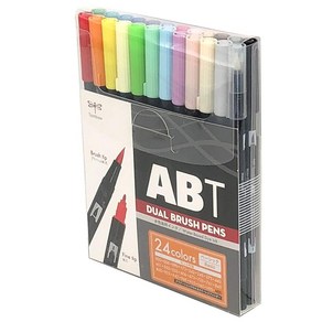 톰보(Tombow) 연필 붓펜 듀얼브러쉬펜 ABT 24색세트 베이직AB-T24CBA, 상세페이지 참조
