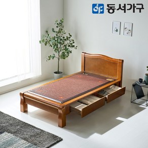 동서가구 LT리빙 편백나무 S 수납형 세라믹 온돌침대 DF644295, 엔틱