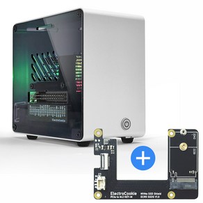 라즈베리파이5 미니타워 알루미늄 방열 케이스 [DT/ Silve] + M.2 NVMe SSD 쉴드[ECR5 SSDS]