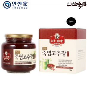 (주)인산가 정품 인산 죽염고추장 매운 맛(1.0kg) 인산죽염 +흑삼분말함유 금흑블랙크런치(10g 2개), 2박스, 1kg