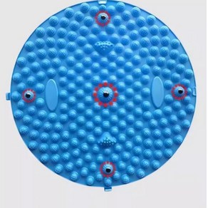 발이 시원한 원형 자석 지압 발매트, 블루, 1개