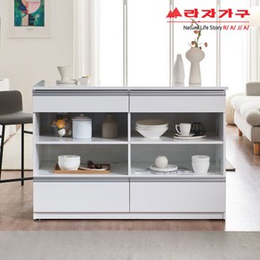 라자가구 위드 쿡 1200 아일랜드 홈바 수납 조리대 B형 nk075, 마일드화이트