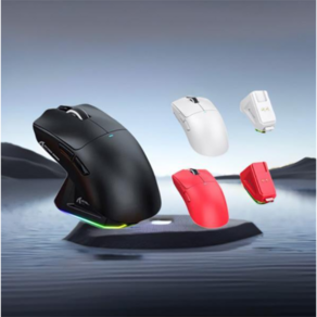 [샤크] ATTACK SHARK X11무선 게이밍 마우스 PAW331 최대22000DPI조절OK 400IPS 300mah 마그네틱 충전독포함 RGB, X11버전-화이트, NO-추가안함