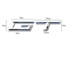 자동차 트렁크용 접착식 블랙 3D 크롬 글자 알파벳 엠블럼 배지 BMW X1 X3 X5 X6 GT 자동차 레터링 스티커 액세서리, [05] Black GT