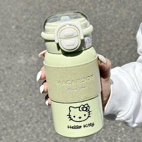 키티 500ml 보온 보냉 텀블러 키티텀블러, 녹색 500ml 무료 새끼 고양이 스티커, 1개