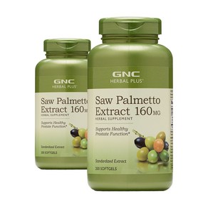 GNC 허브 쏘팔메토 160mg 200정 (소프트젤) Hebal Plus Standadized Saw Palmetto 200sgles -2개 SET, 1세트, 400정