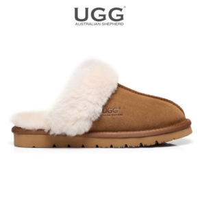 UGG 어그 호주어그 100% 천연양가죽 슬리퍼 에버어그 양털슬리퍼 체스트넛 3cm