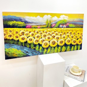 돈벼락맞는 해바라기그림 3종 돈들어오는해바라기유화액자, 120cm 해바라기 동산