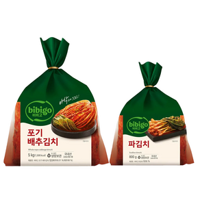 비비고 포기배추김치 5kg+파김치 800g 세트, 1개