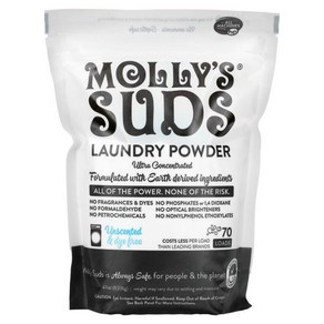 Molly's Suds 세탁 세제 분말 고농축 무향 1.33kg(47oz), 1.33kg, 1개