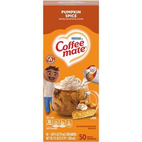 Nestle Pumpkin Spice Coffee-mate 액체 커피 크리머 1인용 통 - 계절별 맛 10.9ml0.3, 550ml, 1개입, 1개