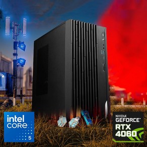 게이밍 가성비 데스크탑 컴퓨터 인텔 코어 i5-14400 RTX4060 조립컴퓨터 본체, RTX 4060, Fee DOS, 512GB, 16GB, 블랙