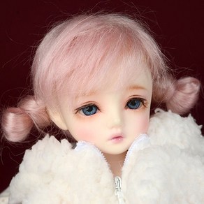 돌모아 구체관절인형 가발 USD 26cm 모헤어 귀염 만두머리 핑크 (6-7) Guyomi Mohai Wig (Pink), 1개